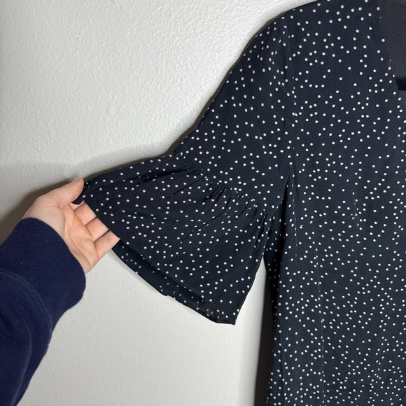 Madewell Polka Dot Shift Dress Knee Length 3/4 Sleeve Flowy - Picture 6 of 12